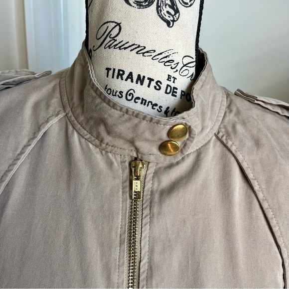 Anthro Daughters of the Liberation Fly Me Away Anorak Bomber Jacket Tan Sz M - Picture 2 of 16